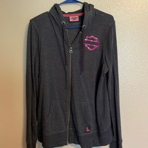 Harley-Davidson Charcoal Hoodie with Pink